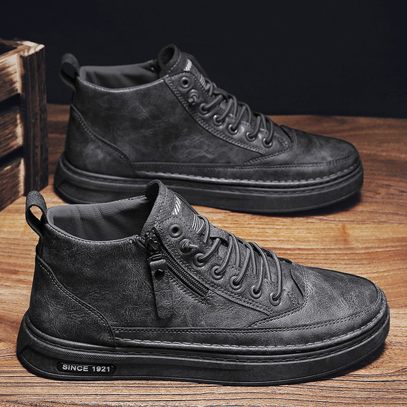 Men's Martin Boots, Fashion Middle Top Lace Up Non-Slip Casual Work Boot For Winter