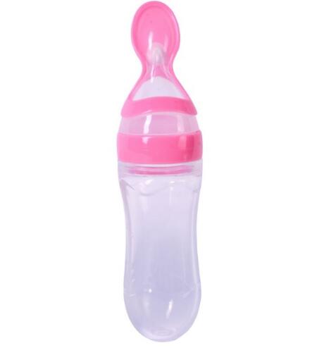 Newborn Baby Silicone Squeezing Feeding Bottle