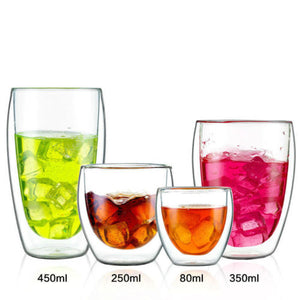 Double Layer Wall Clear Glass Coffee Mug