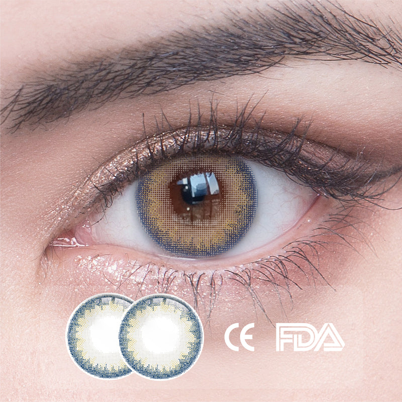 1Pcs FDA Certificate Eyes Beautiful Pupil Colorful Girl Cosplay Contact Lenses Blue(0-600°）