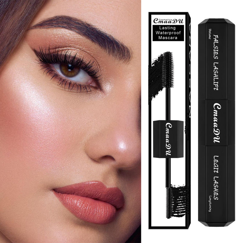 Mascara CmaaDu Large capacity 20ml ultra black double head mascara silicone brush head