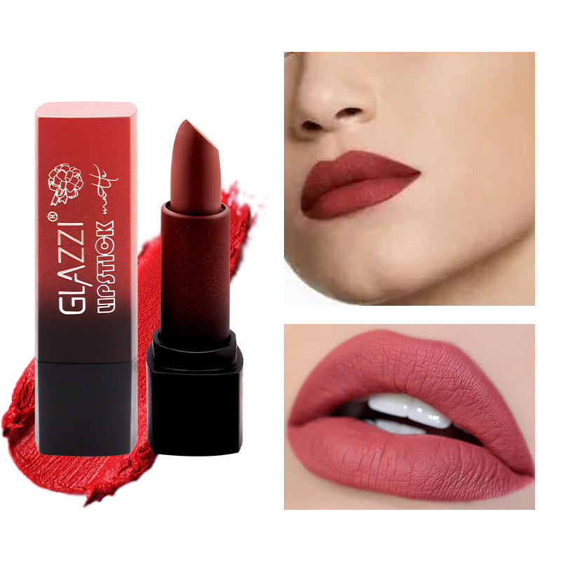 Small Square Tube Matte Matte Not Easy To Fall Off Lipstick Smooth Moisturizing Not Pull Dry Lasting Color Portable Lipstick Makeup