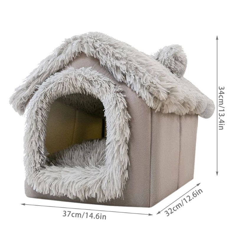 Cat Dog Nest Warm in Winter All Seasons Common Small House Pet Nest Villa Online Red Nest