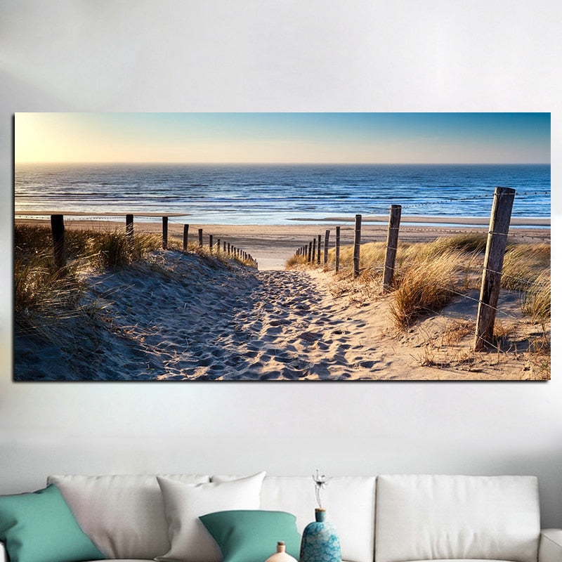 Beach Canvas Painting Print