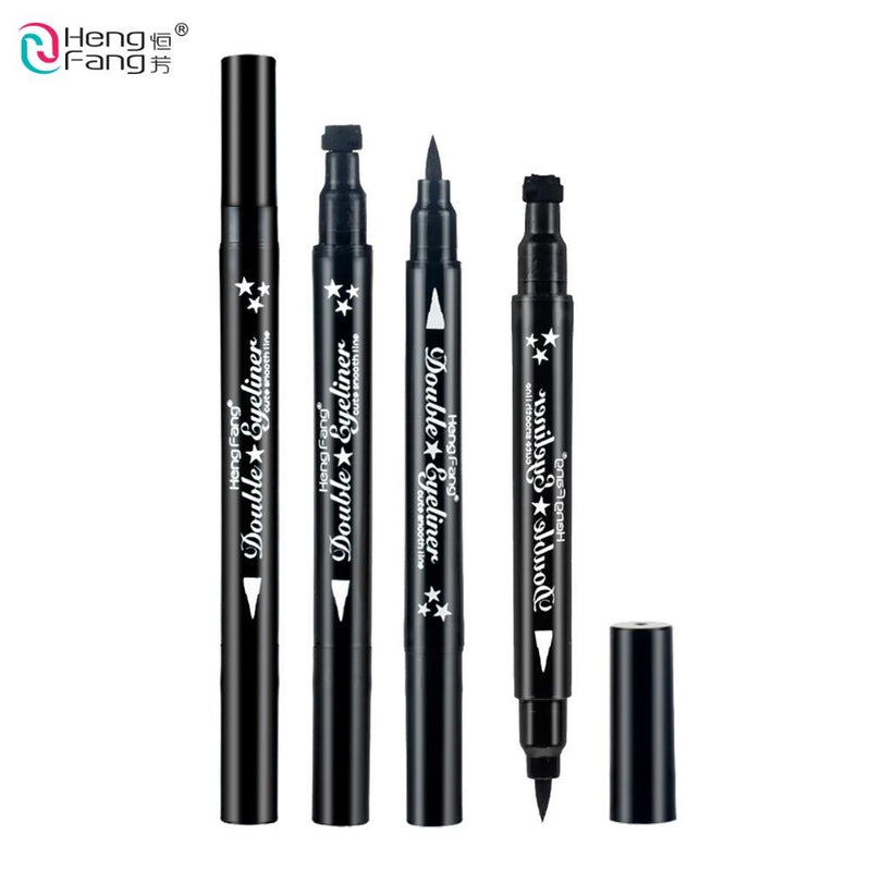 4 Styles Double-headed Eyeliner Liquid Black Eye liner Pen Star Moon Shape 2.5g Eye Makeup Brand HengFang #52244