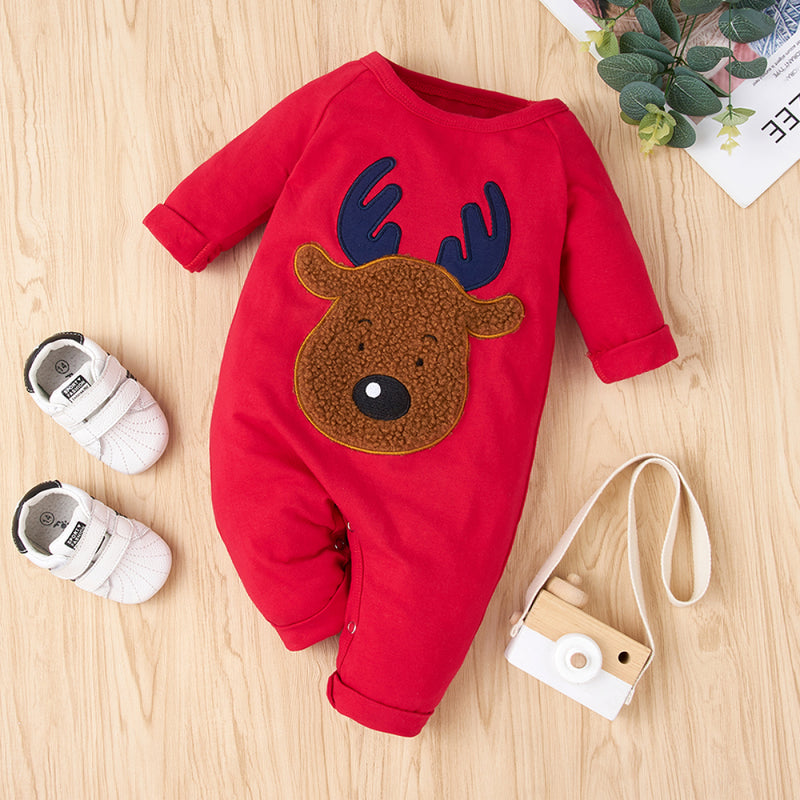 Baby Reindeer Applique Jumpsuit