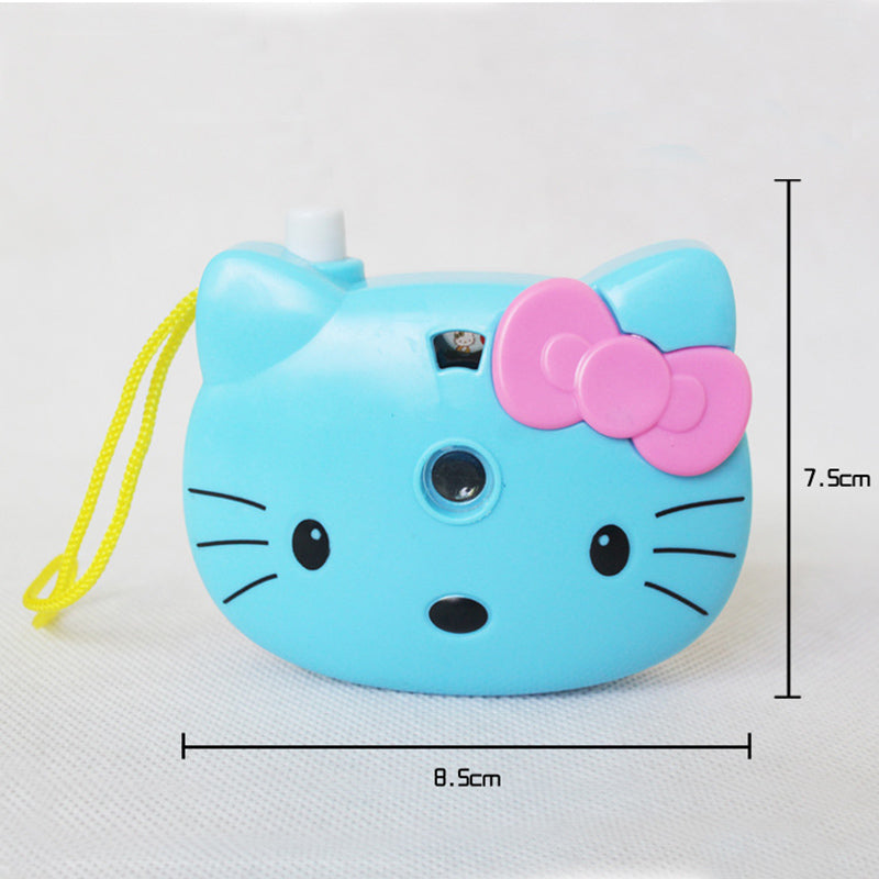 1pcs Cute Hello Kitty Light Projection Camera Children Educational Toys For Kids Projection Cartoon Pattern Camera Children Gift
