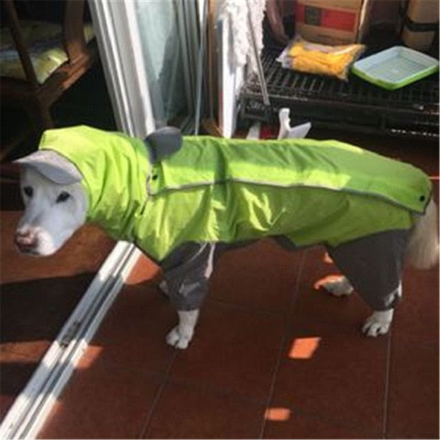 Large Dog Raincoat Clothes Waterproof Rain Jumpsuit For Big Medium Small Dogs Golden Retriever Outdoor Pet Clothing Coat WLYANG