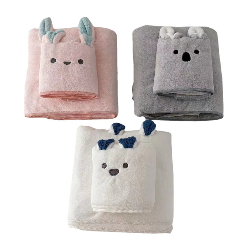 Children's Cartoon Bath Towel Cute Towel Absorbent Quick-Drying Set