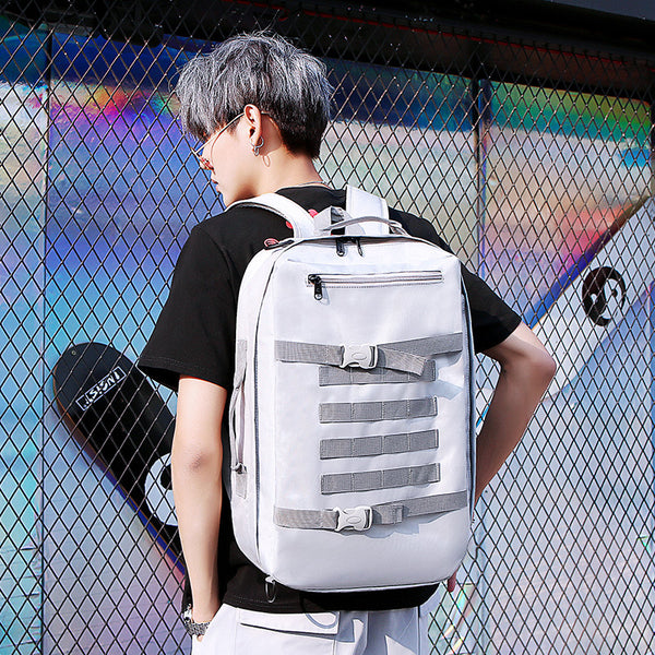 New trendy brand backpack men's large capacity canvas travel bag high school student waterproof multifunctional backpack