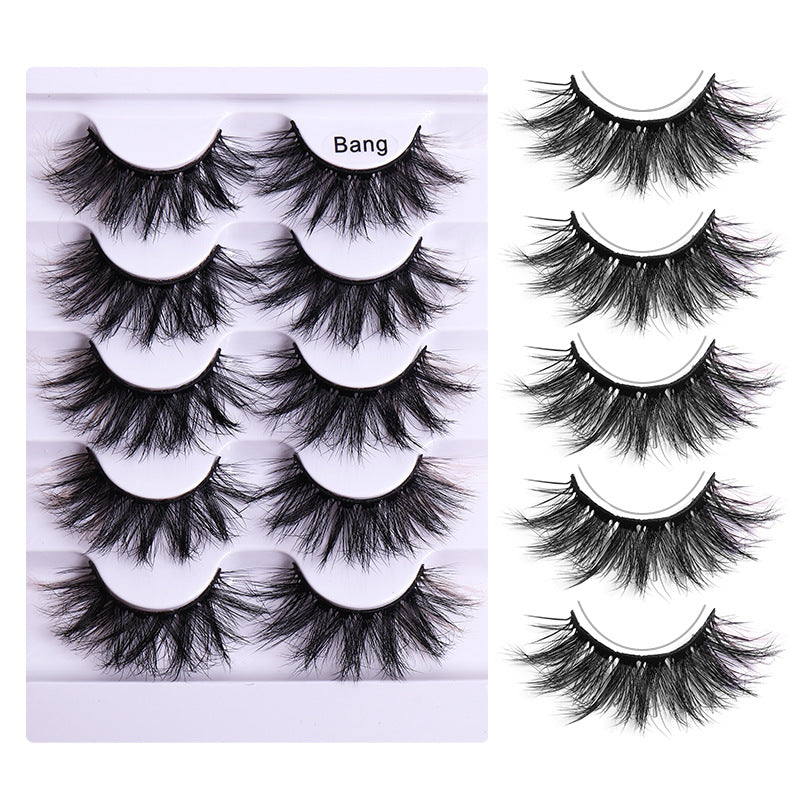 5 Pairs Of Colorful Fried False Eyelashes Multi Layer Thick Cross Mink Like Eyelashes