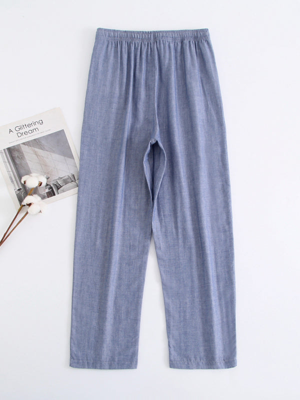 Men's gauze cotton pants loose air conditioning pants