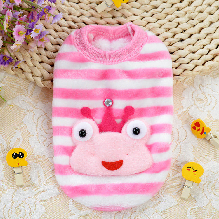 Flannel Milk Dog Clothes Small Dog Puppy Cat Dog Autumn And Winter Clothing Pet Rabbit Teacup Dog Warm Vest