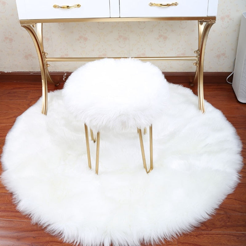 30*30CM Soft Artificial Sheepskin Rug Chair Cover Bedroom Mat Artificial Wool Warm Hairy Carpet Seat Textil Fur Area Rugs