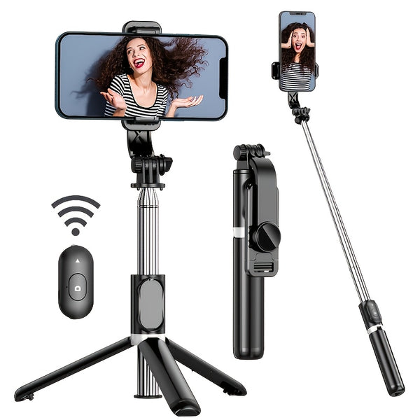 Selfie Stick Tripod With Wireless Remote Control, All In One Expandable Portable IPhone Tripod Selfie Stick, Compatible With IPhone 13 12 11 Pro Xs Max Xr X 8Plus 7, Galaxy Note10/S20/S10/OnePlus 9/9 PRO Etc.