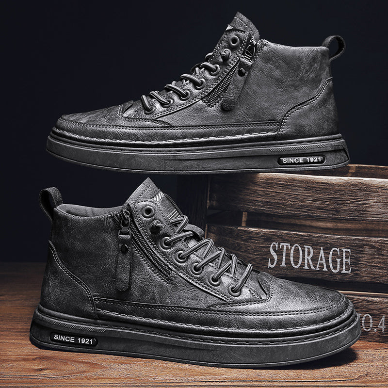 Men's Martin Boots, Fashion Middle Top Lace Up Non-Slip Casual Work Boot For Winter