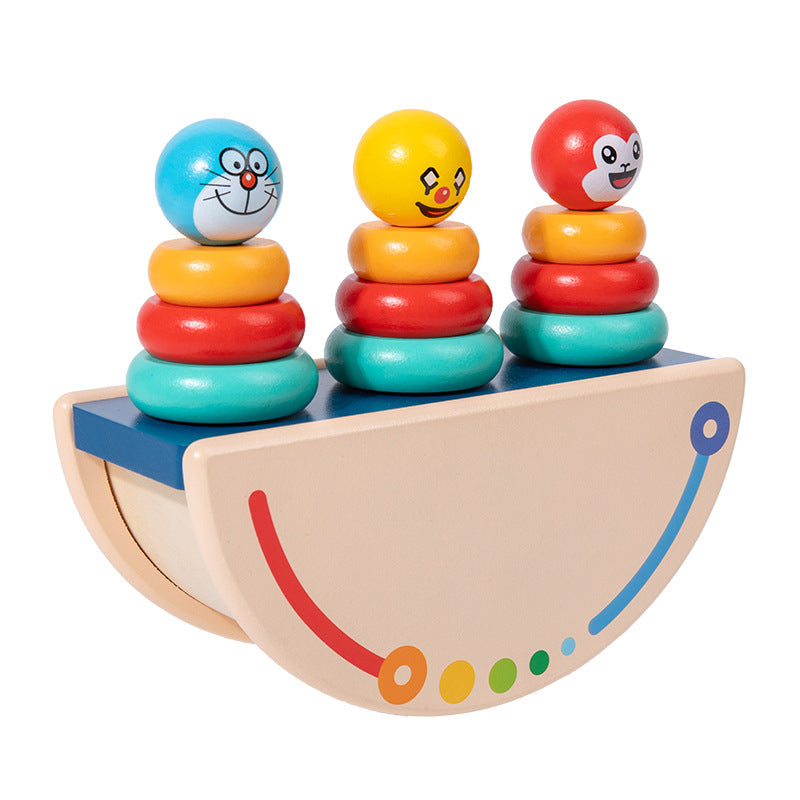 Wooden Balance Set Of Columns Children's Toys Baby Hand-Eye Coordination Logical Thinking Training Early Education Enlightenment Puzzle Building Blocks