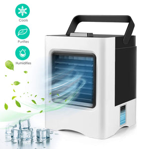 4 in 1 Rechargeable Portable Air Conditioner USB Mini Air Cooler Humidifier Purifier Air Cooling