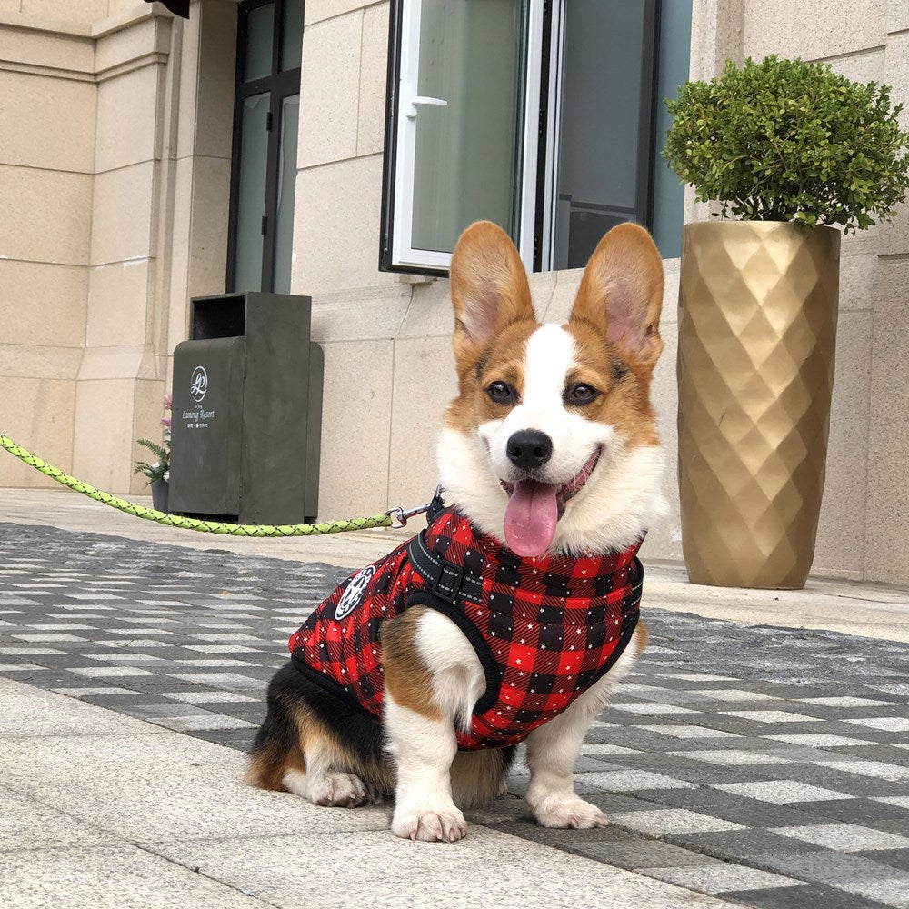 Autumn And Winter Pet Clothes Red Christmas Dog Cotton Clothes Reflective Warmth Small And Medium-Sized Dog Coat Clothing