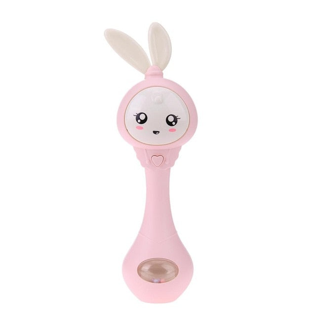 Musical Flashing Baby Rattles Infant Bells Juguetes Rabbit Hand Bells Rattles Newborn Baby Toy Early Educational Baby Toys 0-12M