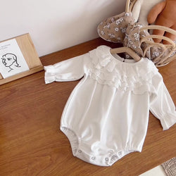 Spring baby clothes baby romper doll collar romper girl baby sweet long sleeved triangle jumpsuit