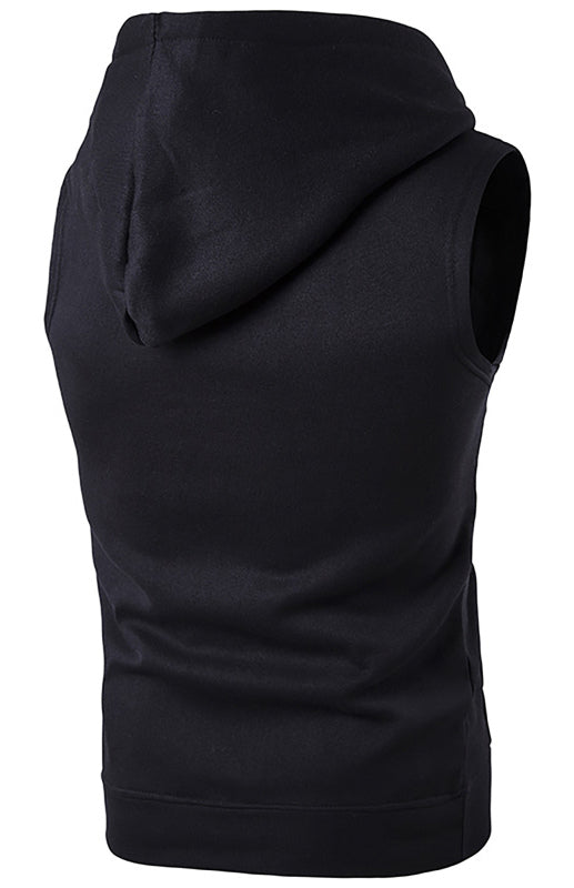 Men's Pullover Hooded Pocket Sleeveless Tank Top