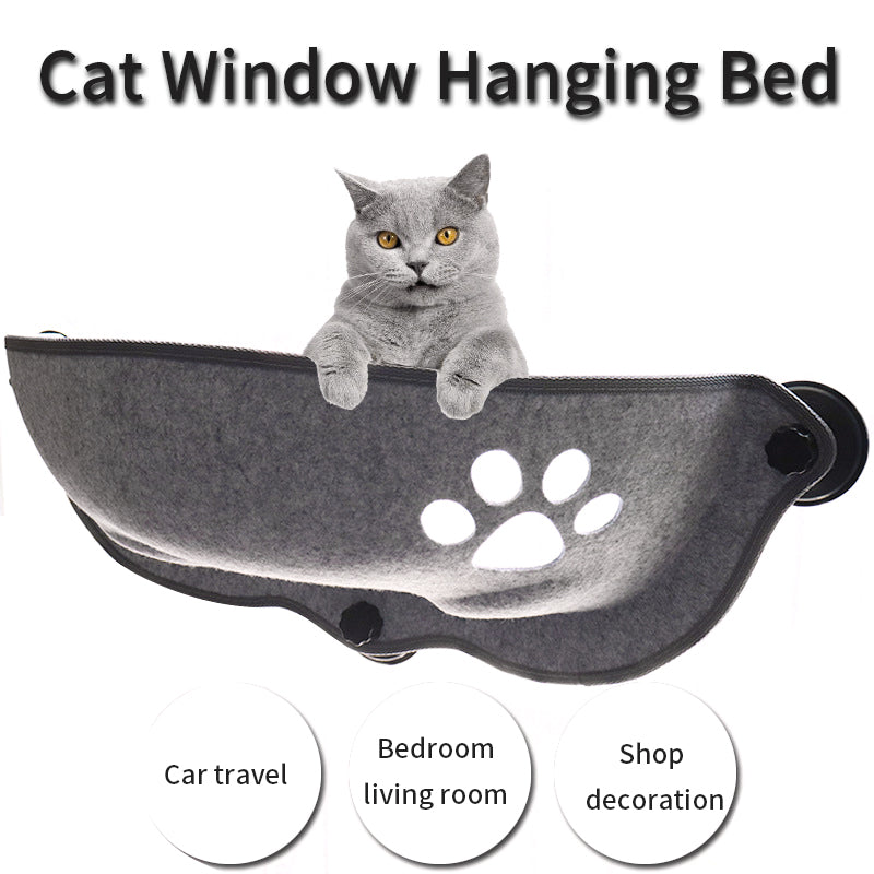 Cat Hammock Floor-To-Ceiling Window Sucker Cat Sky Villa Pet Nest Glass Sucker Felt Cat Nest