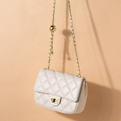 Small Golden Ball Bag Women's Summer New All-Match Rhombus Chain Bag Fashion Trend Texture Single Shoulder Messenger Bag