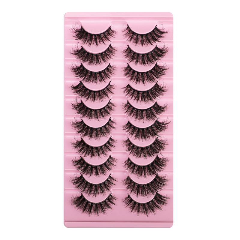 10 Pairs Of Messy Thick Imitation Mink Hair False Eyelashes 3D Stereo Realistic European And American Fried Hair False Eyelashes eprolo