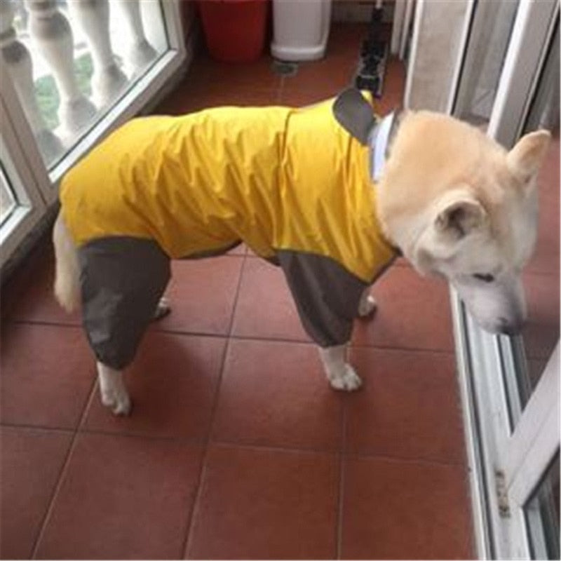 Large Dog Raincoat Clothes Waterproof Rain Jumpsuit For Big Medium Small Dogs Golden Retriever Outdoor Pet Clothing Coat WLYANG