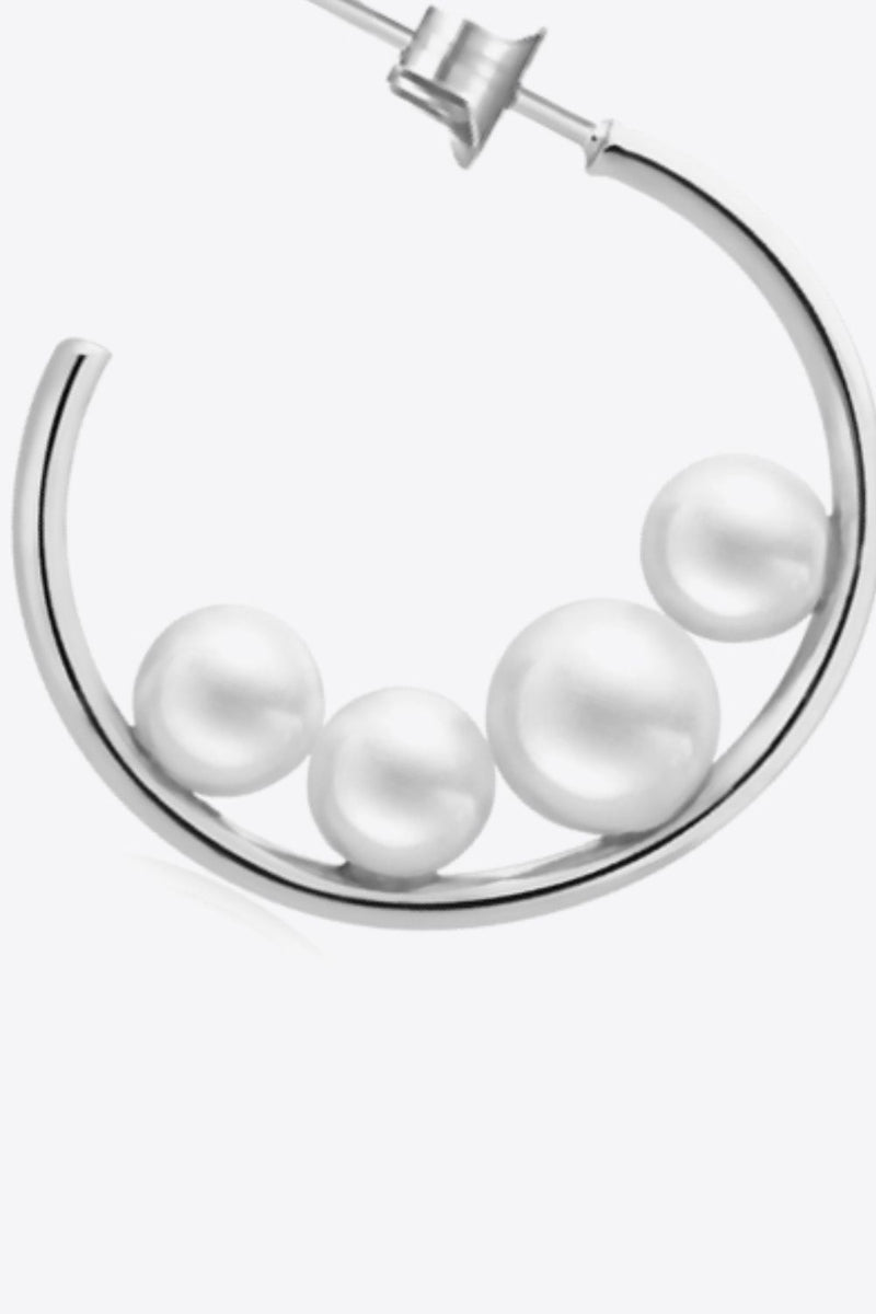 Can't Stop Your Shine Pearl C-Hoop Earrings