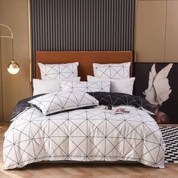3pcs Brushed Checkerboard Duvet Cover Set (1 Duvet Cover + 2 Pillowcase), Soft Microfiber Bedding For All Season