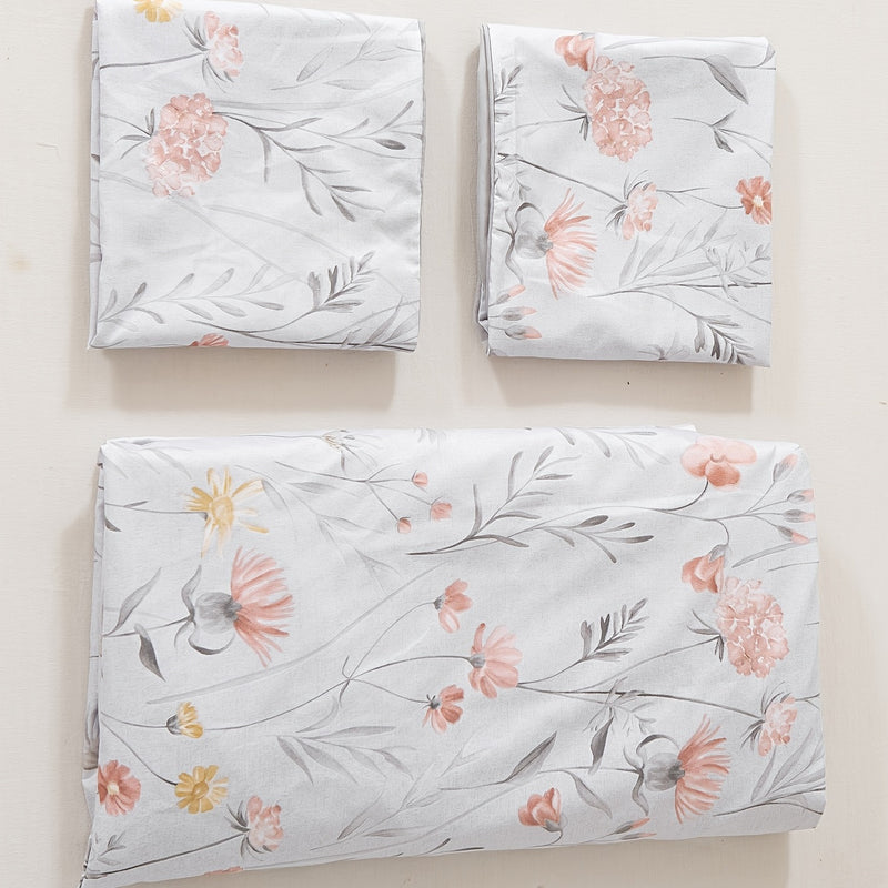 3pcs Flower Print Duvet Cover Set (1 Duvet Cover + 2 Pillowcase), Soft Bedding For Bedroom & Guest Room, Blanket For All Season