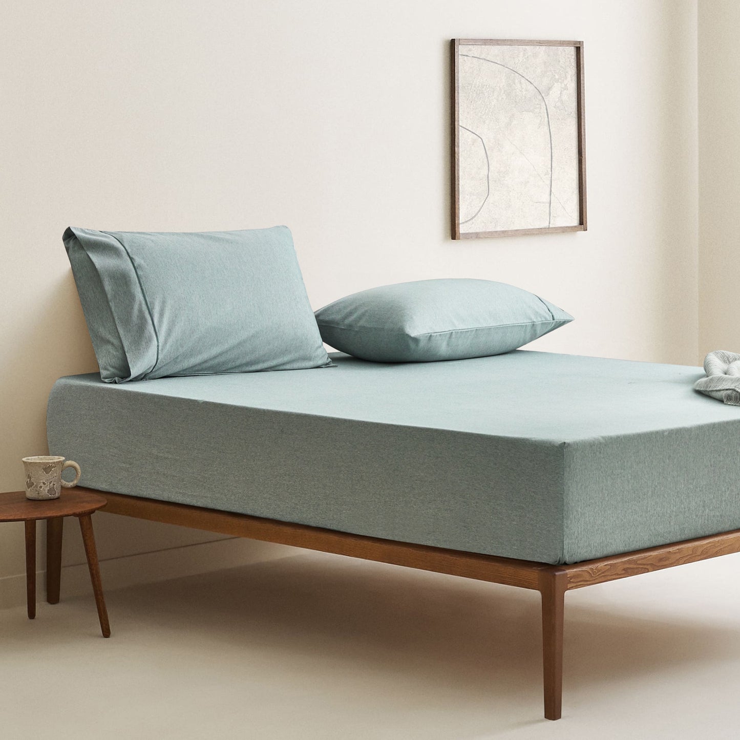 2/3pcs Cationic Pillowcase & Fitted Sheet & Flat Sheet