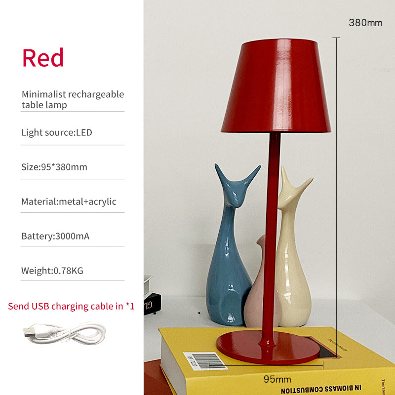 American Nordic LED Hotel Bar Table Desktop Decoration Eye Protection Creativity USB High Foot Metal Charging Table Lamp