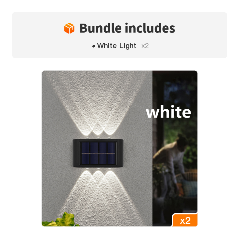 1pc Solar Waterproof Wall Light For Outdoor Decoration, 6 LED Lights, Wall Light For Courtyard, Street, Landscape, Garden