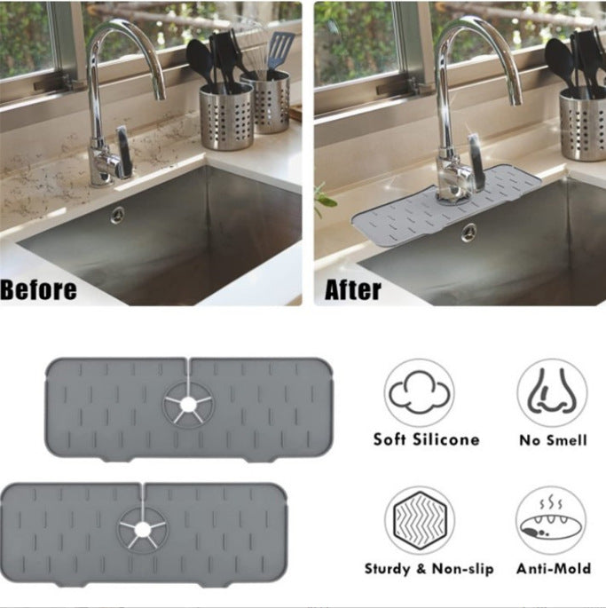 Silicone Faucet Drain Pad Faucet Splash-Proof Water Pad