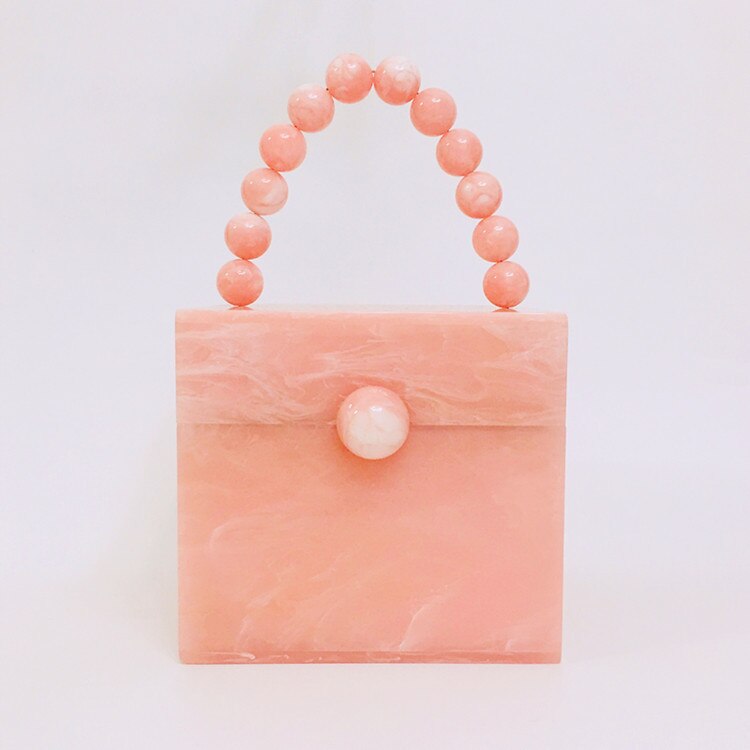 Acrylic Box Evening Clutch Bag Women Luxury Stone Pattern Beaded Hard Handbag Ladies Designer Green Party Purse Dinner New