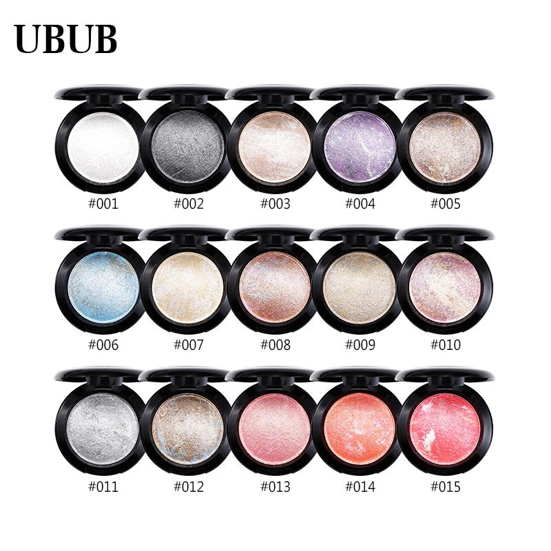 UBUB Hot Sale Fashion Portable Ultra-Light Shimmer Radiant Honor Baked Roast Eyeshadow Colorful Eye Beauty Makeup Palette Tool