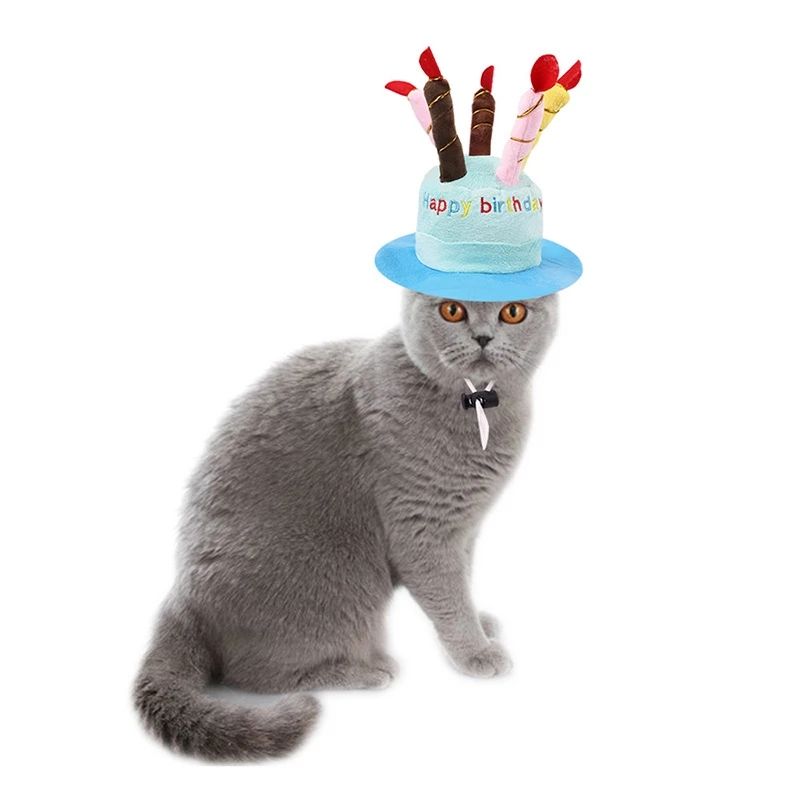 Pet Dog Birthday Hats Dog Headdress Cat Head Cover Cute Weird Cat Birthday Dress Up Faro Birthday Hat
