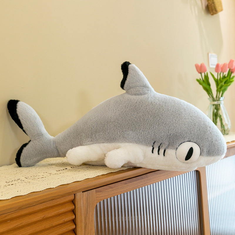 Creative Shark Cat Pillow Plush Toy Cute Comforting Doll Children's Large Sleeping Legs Birthday Gift