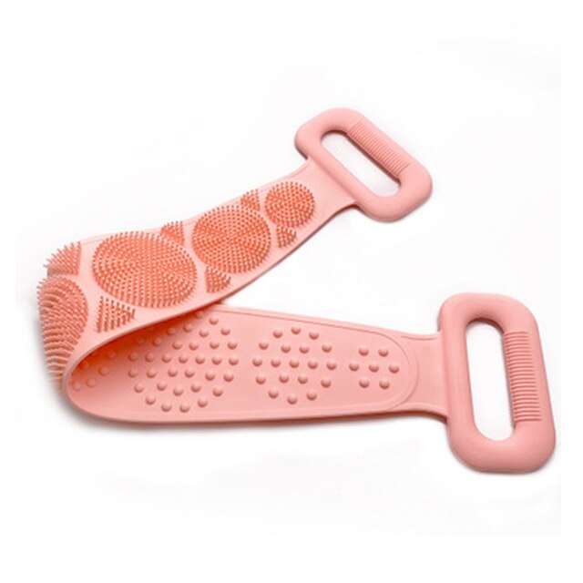 Hot Body Wash Silicone Body Scrubber Belt Double Side Shower Exfoliating Belt Removes Bath Towel