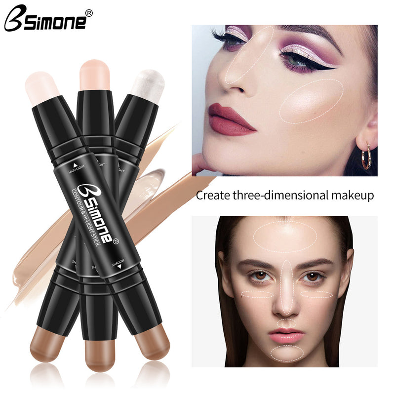 Double-Ended Highlighting Stick Concealer Nose-Shadow Highlighter To Fix Spots Side Shadow Highlighter Stick