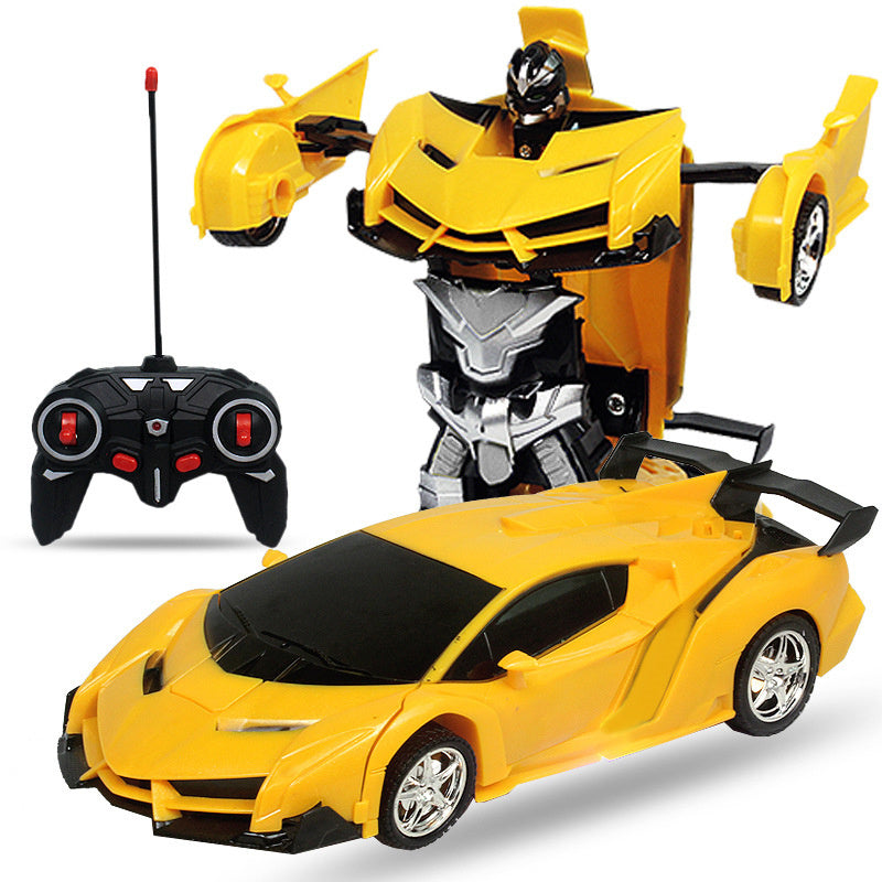Remote Control Transform Car Robot Toy With Lights Deformation RC Car 360°Rotating Stunt Race Car Toys
