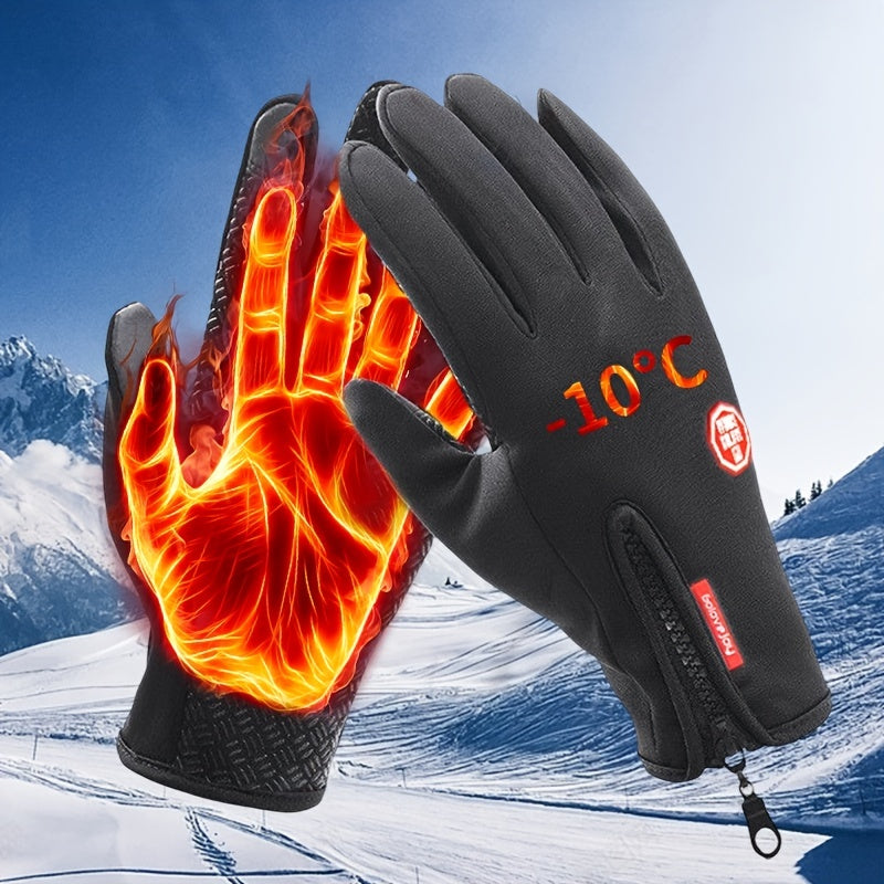 Men's Winter Warm Windproof Waterproof Warm Touch Screen Usable Gloves,Spandex Material Gloves