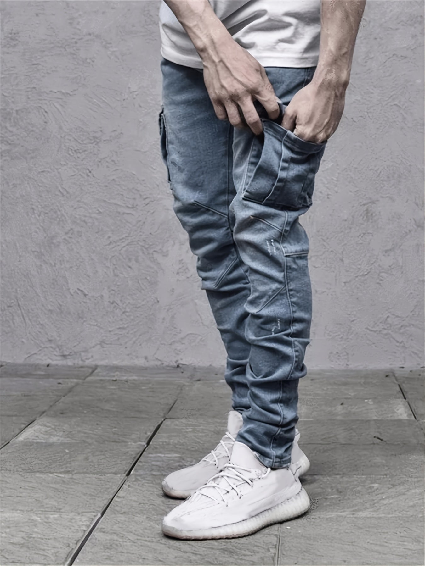Men's High Stretch Solid Color Slim Jeans