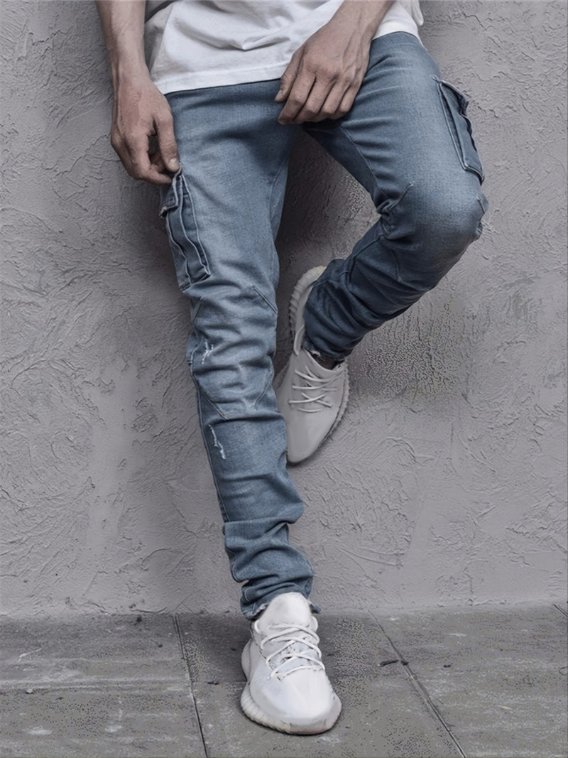 Men's High Stretch Solid Color Slim Jeans