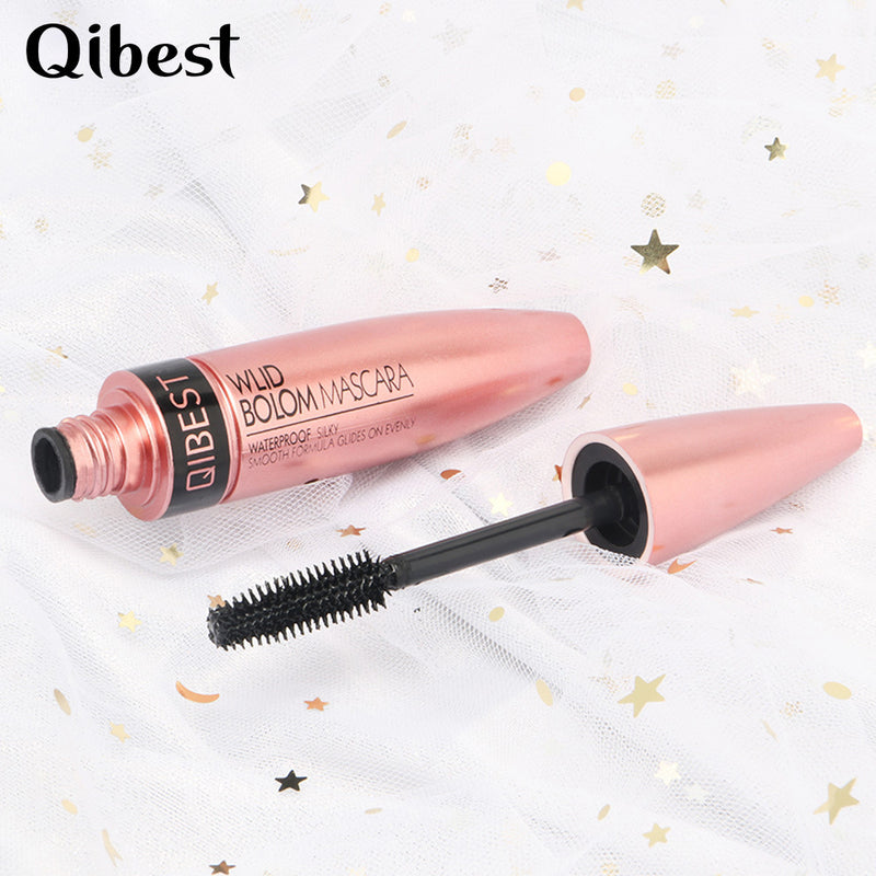 QIBEST Waterproof Sweat-Proof Dense Curly Slender No Fading No Smudges 4D Mascara