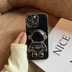Cute Electroplated Astronaut Kick Stand iPhone Case