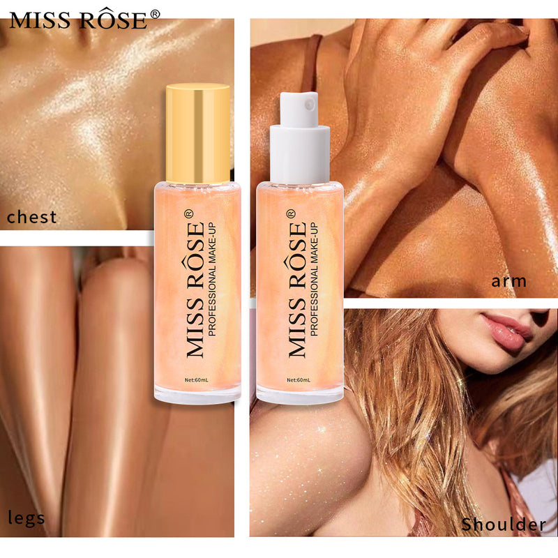 Quicksand Liquid Body Glitter Spray Waterproof Sweat Resistant Makeup Free Pearlescent Brighten And Highlight Spray